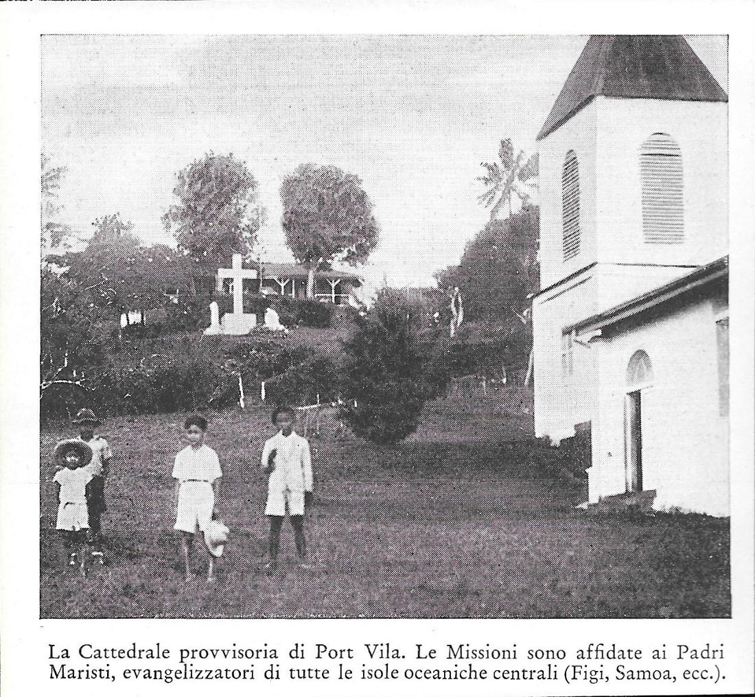 La Cattedrale provvisoria di Port Vila (Vanuatu). Stampa 1934