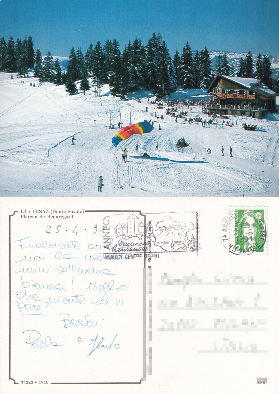 La Clusaz (Haute-Savoie). Plateau de Beauregard - Viaggiata 1991