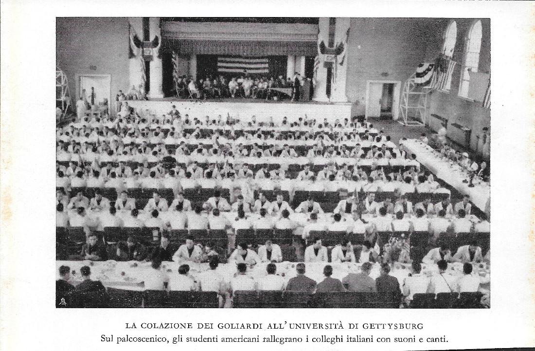 La colazione dei Goliardi all'Università di Gettysburg. Stampa 1934