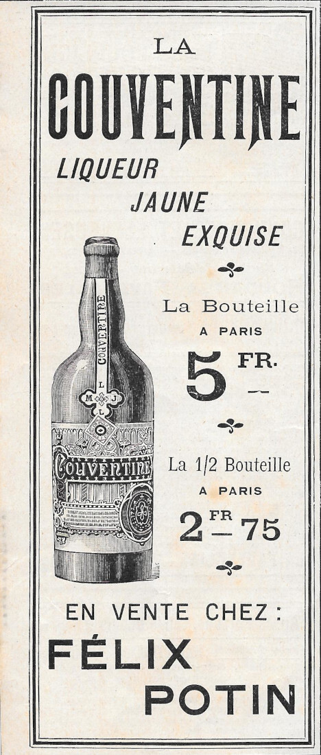 La Couventine liqueur jaune exquise - Advertising 1910