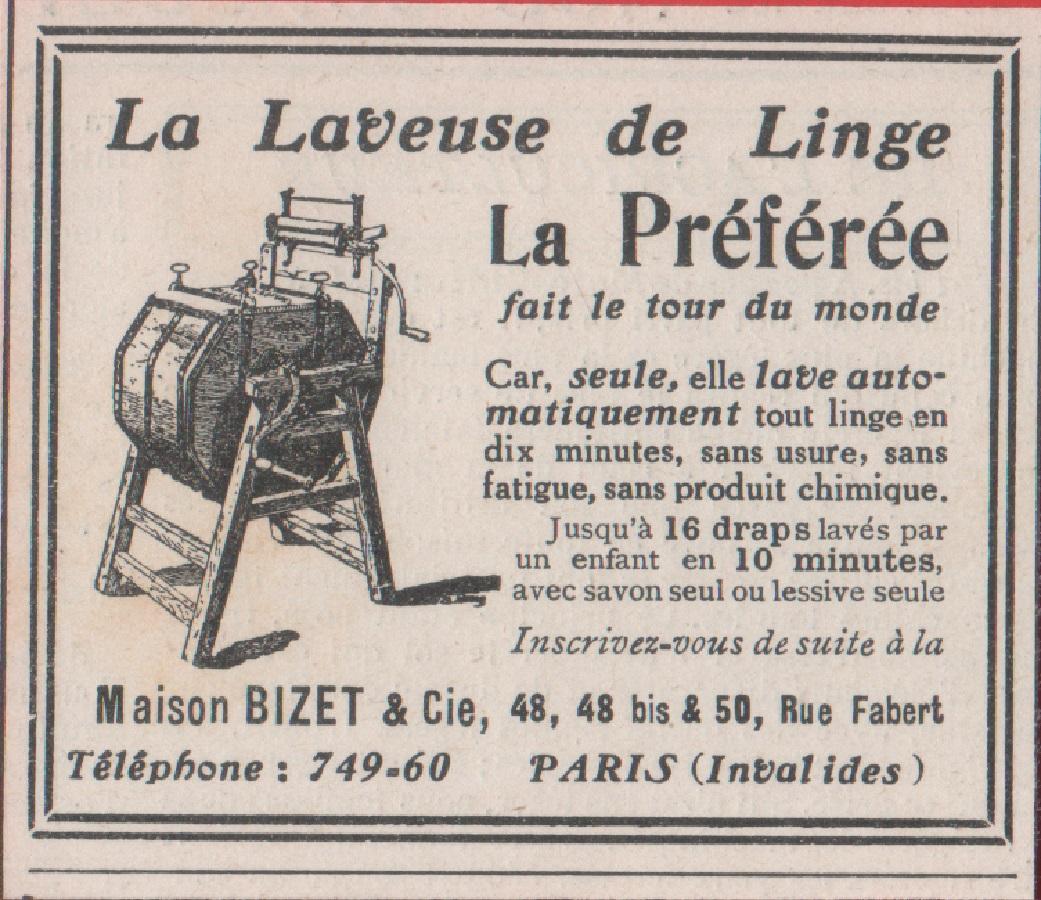 La laveuse del linge La Preferee. Maison Bizet &amp; Cie. …