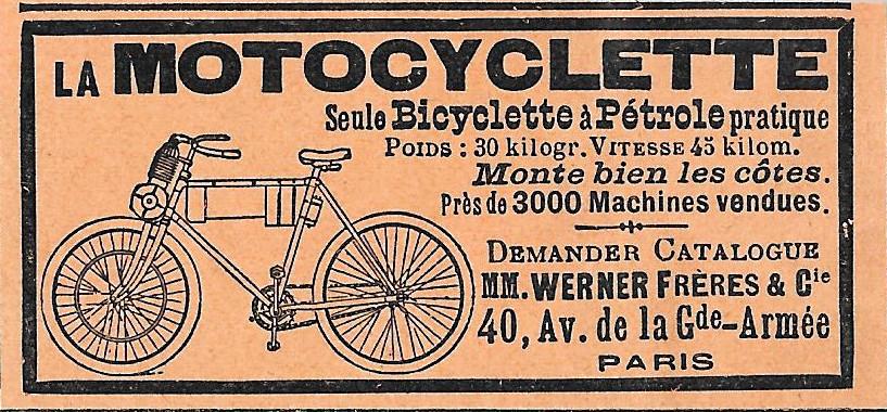 La motocyclette seule bicyclette a petrole. MM. Werner Freres &amp; …