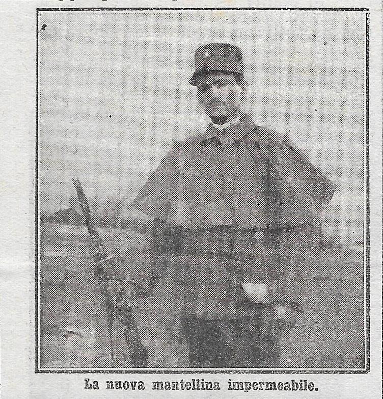 La nuova mantellina impermeabile del RE. Stampa 1911