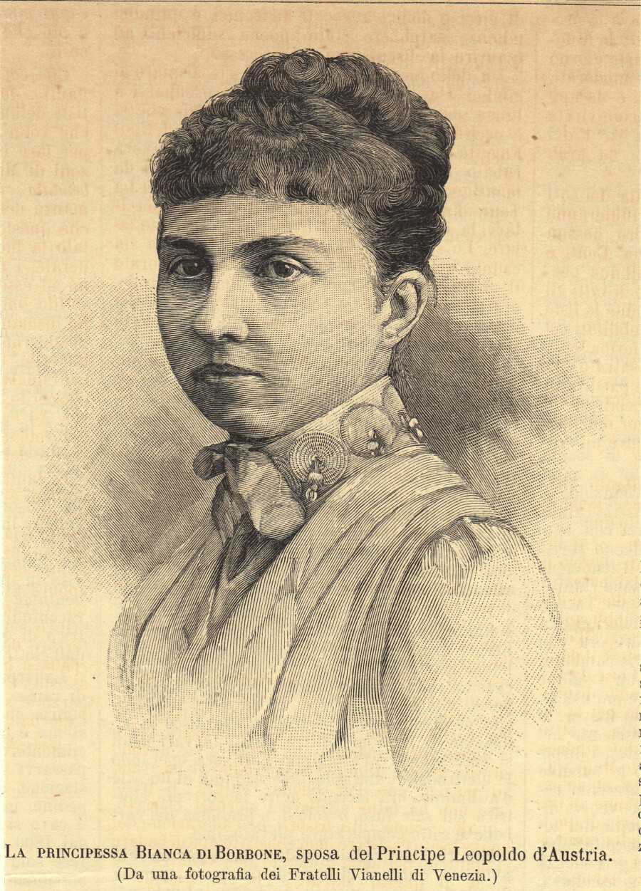 La principessa Bianca di Borbone sposa del principe Leopoldo d'Austria. …