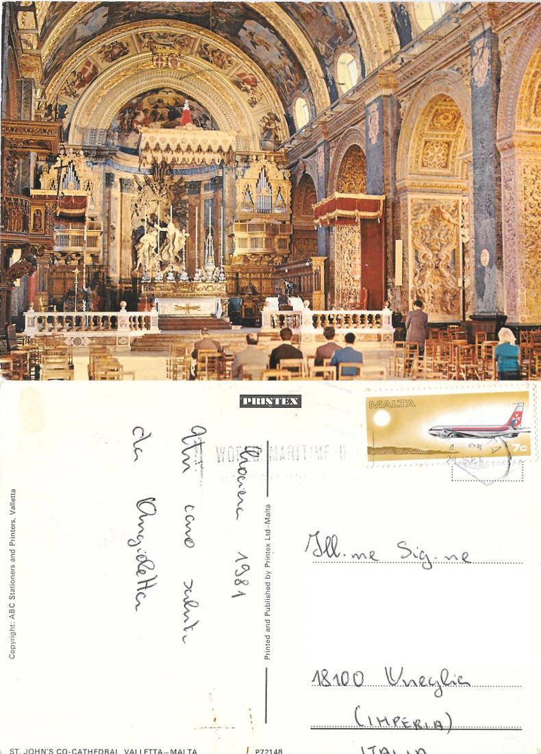 La Valletta. St. John's Co-Cathedral. Viaggiata 1981