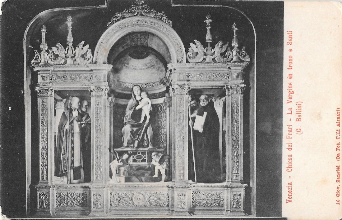 La Vergine in trono e Santi (G. Bellini). Non viaggiata, …