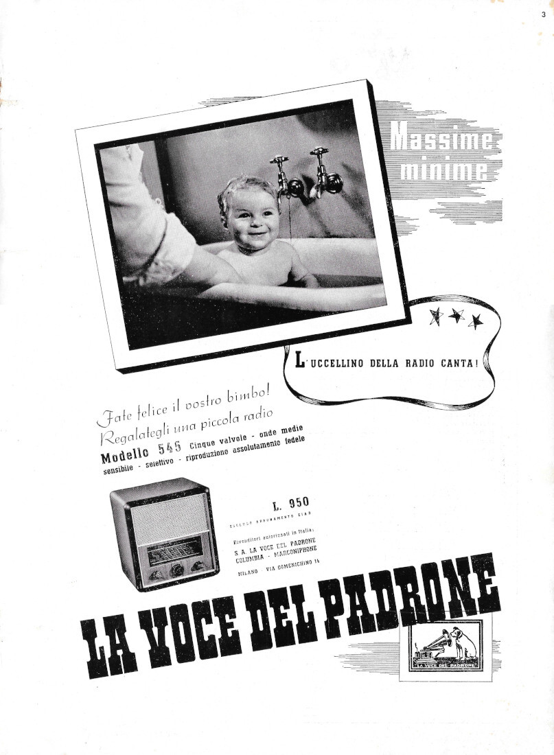 La voce del padrone - Advertising 1939