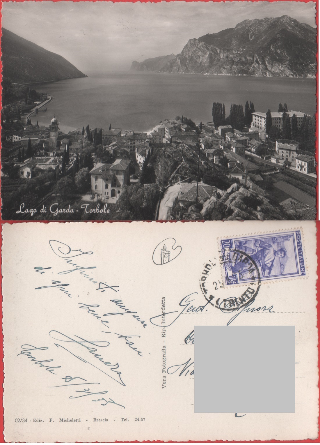 Lago di Garda. Torbole. Viaggiata 1953