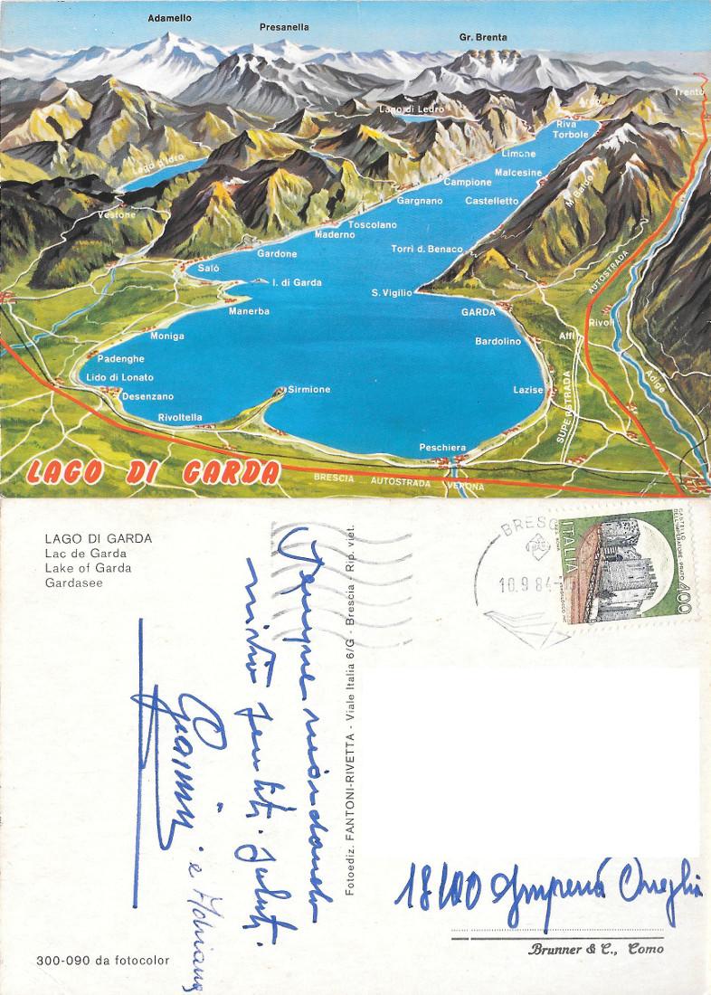 Lago di Garda. Viaggiata 1984