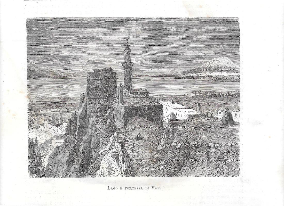 Lago e fortezza di Van. Stampa 1877