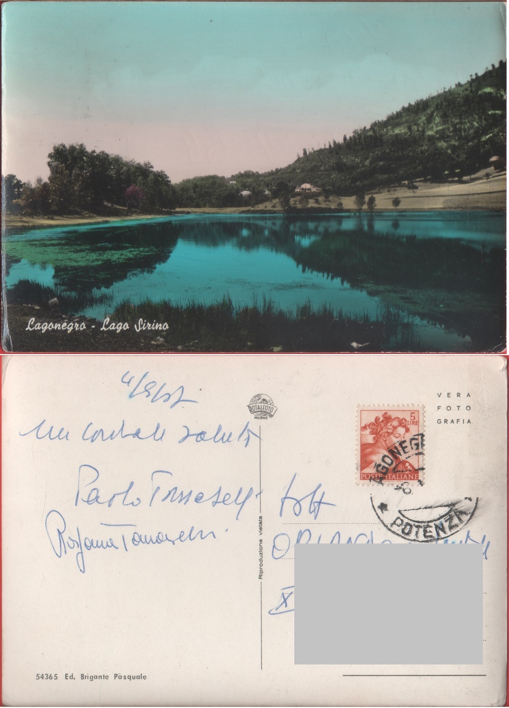 Lagonegro (PZ). Lago Sirino. Viaggiata