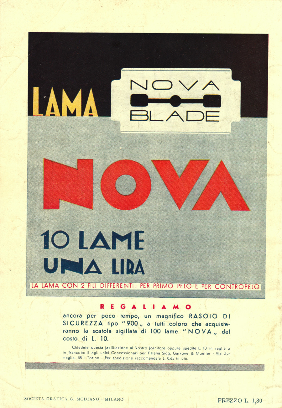 Lama da barba Nova. Advertising 1935