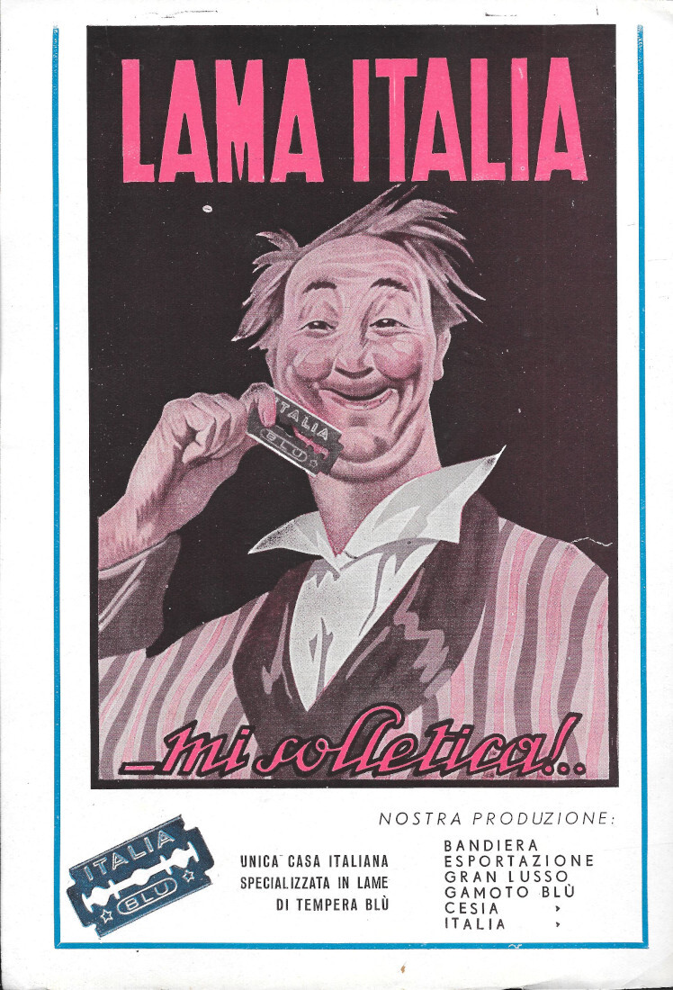 Lama Italia mi solletica... Lamette da barba- Advertising 1943