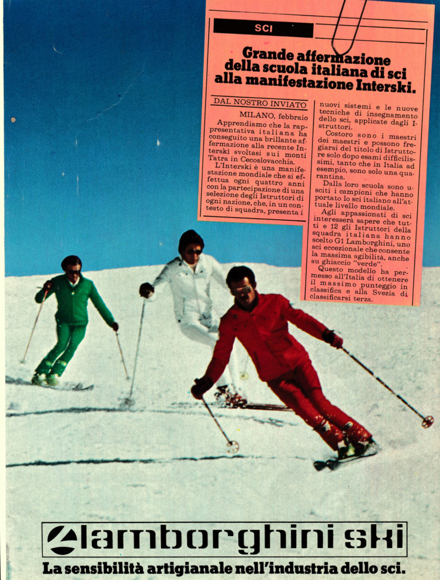 Lamborghini Ski / Attacchi Geze Olymp 76. Advertising 1976
