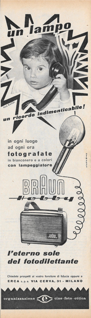 Lampeggiatore fotografico Braun Hobby - Advertising 1956