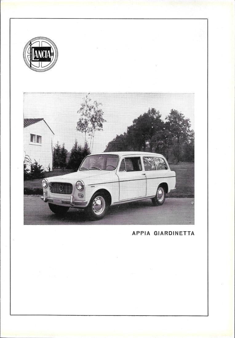Lancia Appia giardinetta. Advertising 1961