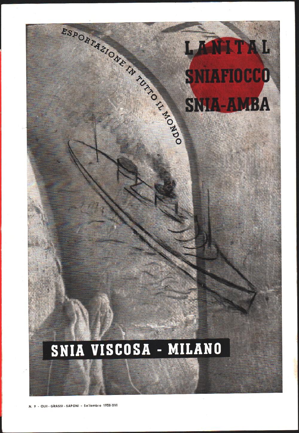 Lanital. Sniafiocco, Snia-amba. Snia Viscosa. Pubblicità 1938
