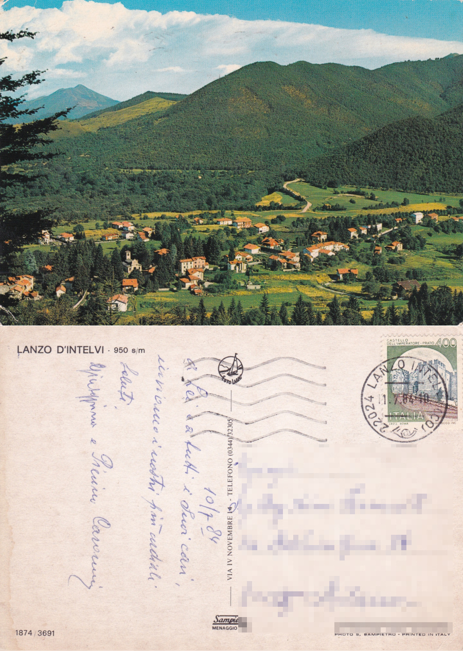 Lanzo d'Intelvi (CO). Viaggiata 1984