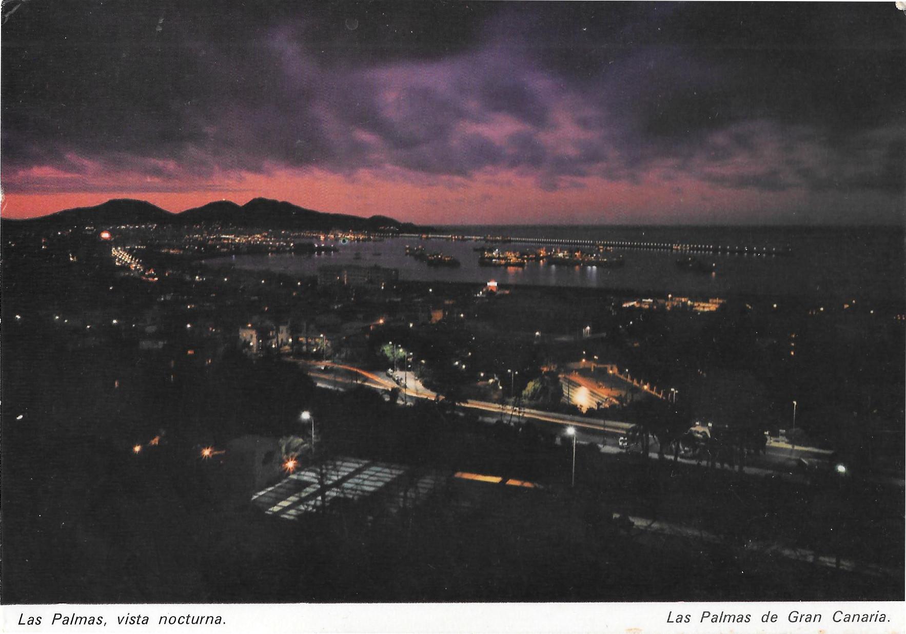 Las Palmas de Gran Canaria. Vista nocturna. Non viaggiata