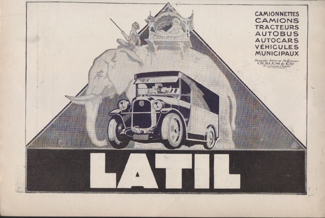 Latil camionnettes, camion, tracteurs, autobus. Advertising 1926