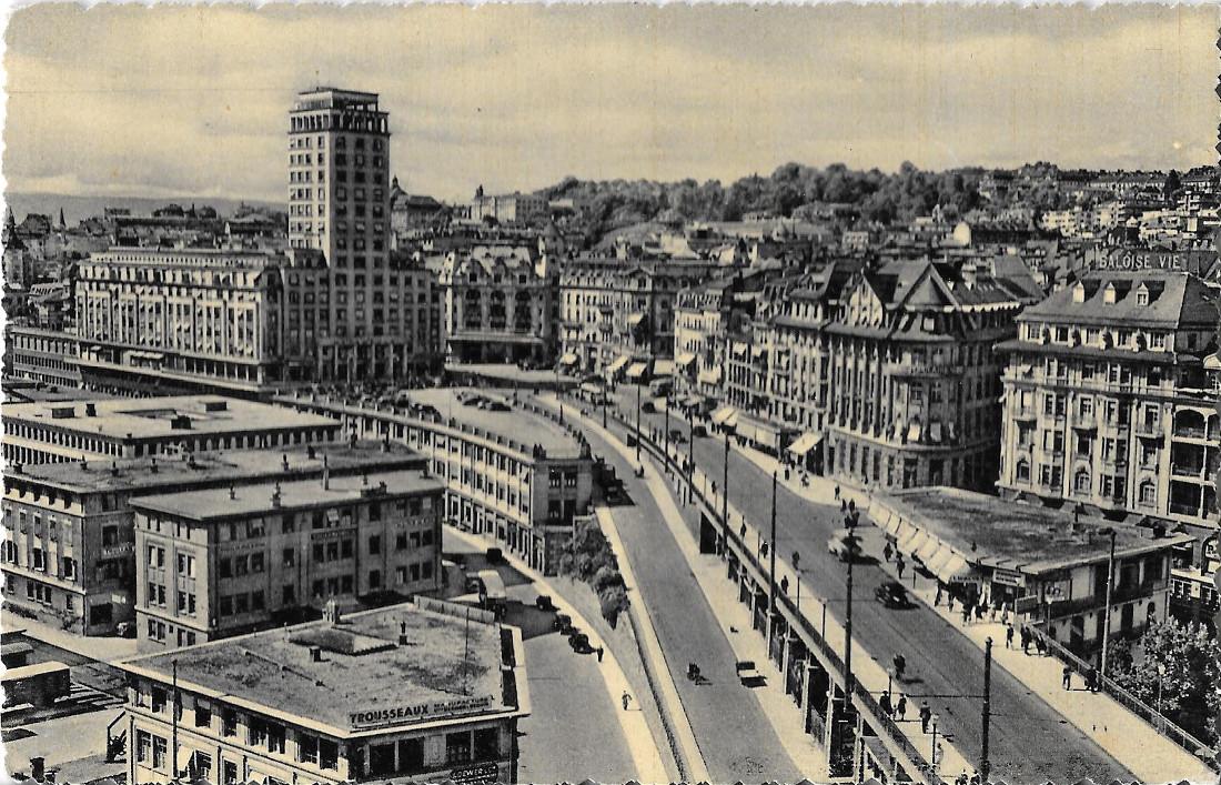 Lausanne. Grand Pont et Tour Bel-Air. Non viaggiata