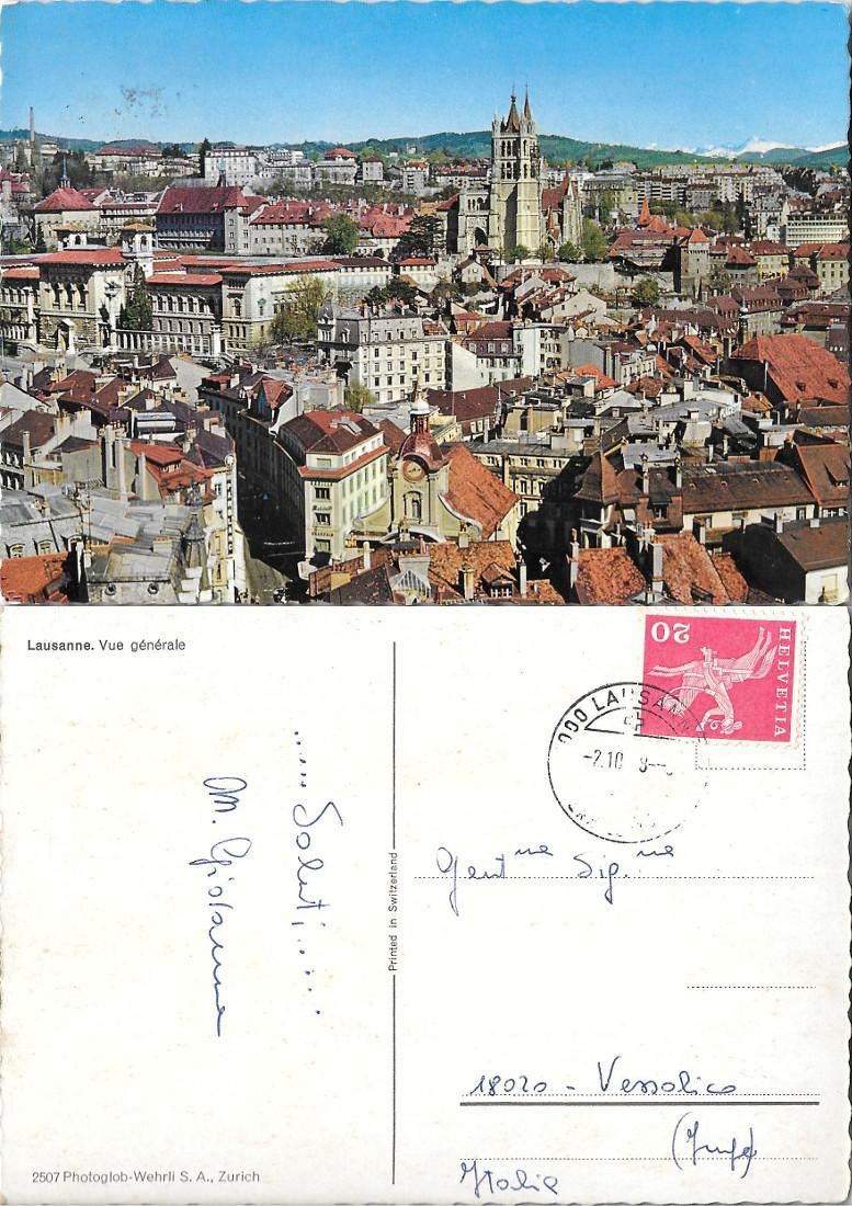Lausanne. Vue generale. Viaggiata