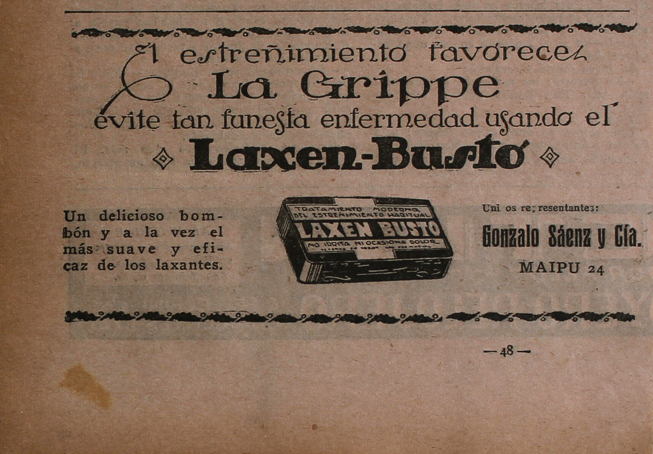 Laxen-Busto laxantes - Advertising 1922