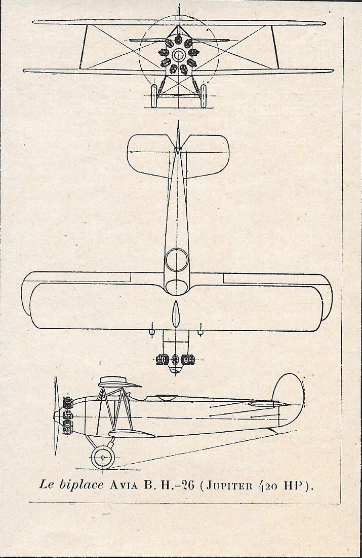 Le biplane Avia B.H.-26 (Jupiter 420 HP). Stampa 1927