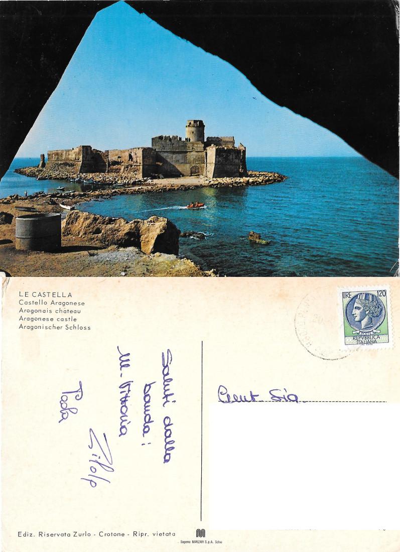 Le Castella (KR). Castello aragonese. Viaggiata