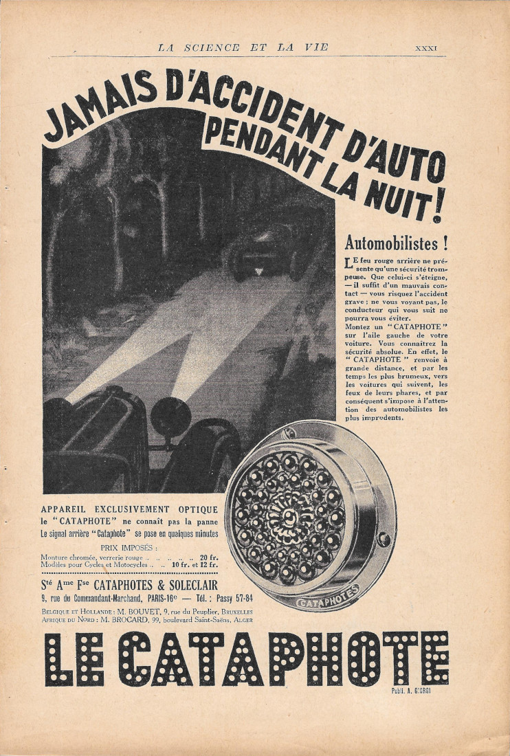 Le Cataphote, jamais d'accident d'auto pendant la nuit! - Advertising …