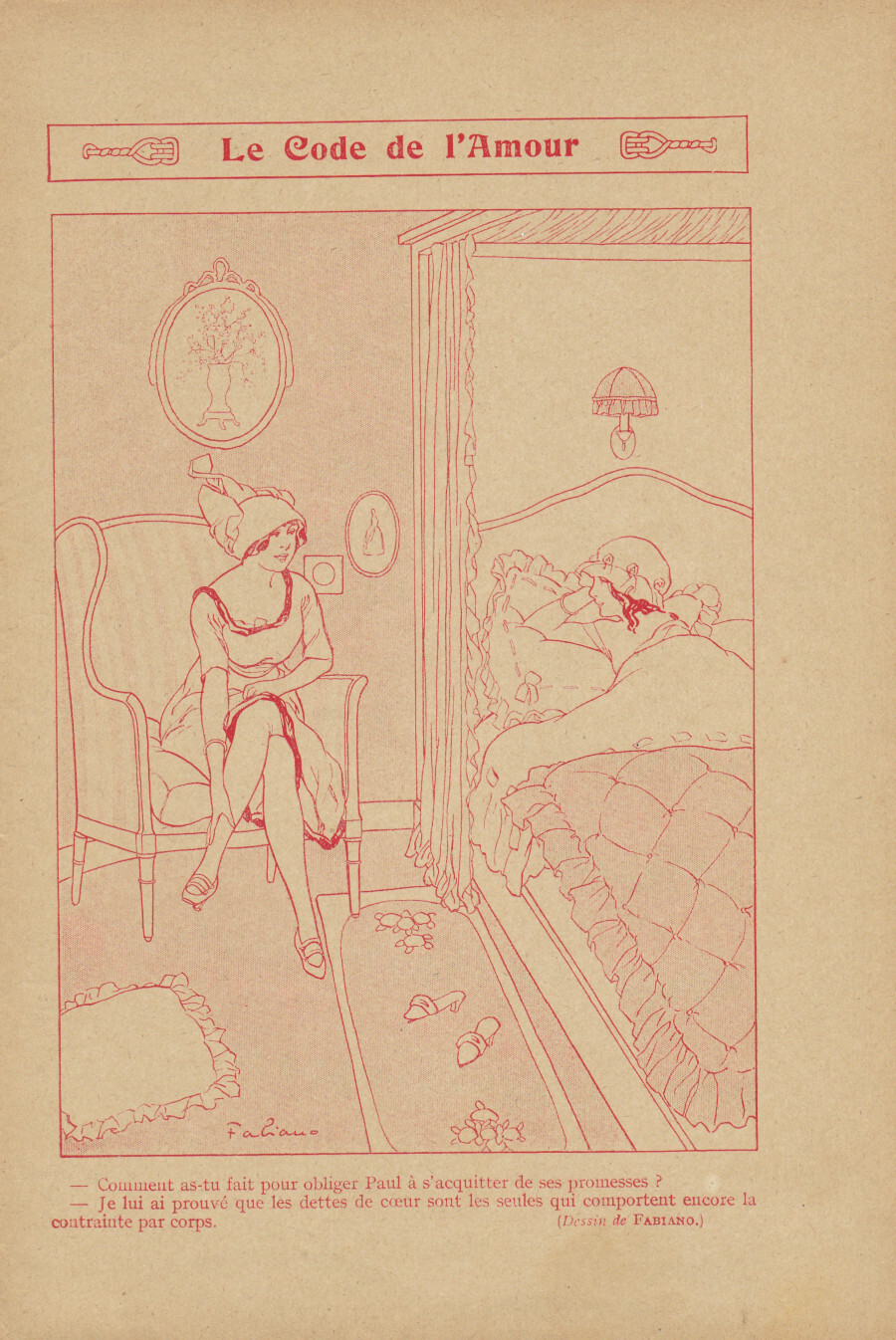 Le code de l'amour. (ill. Fabiano). Stampa 1913