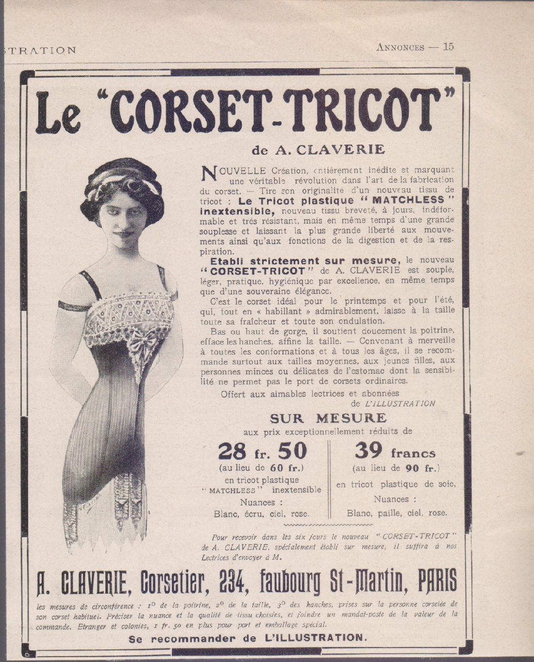 Le Corset-Tricot par A. Claviere Advertising 1910
