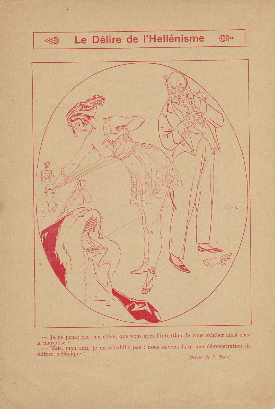 Le delire de l'hellenisme. (ill. F. Bac). Stampa 1913