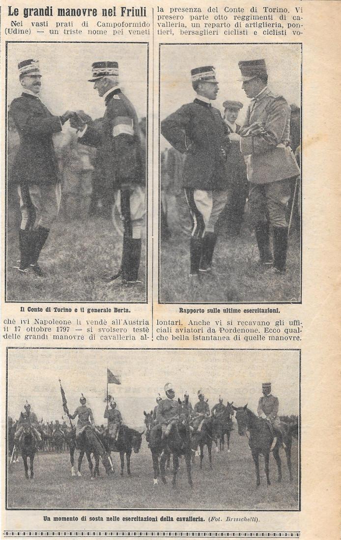 Le grandi manovre nel Friuli. Stampa 1912