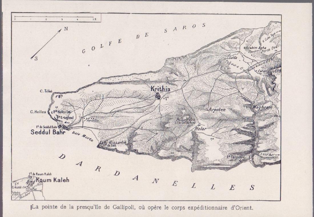 Le point de Gallipoli ou opere les corps expeitionnaire d'Orient. …