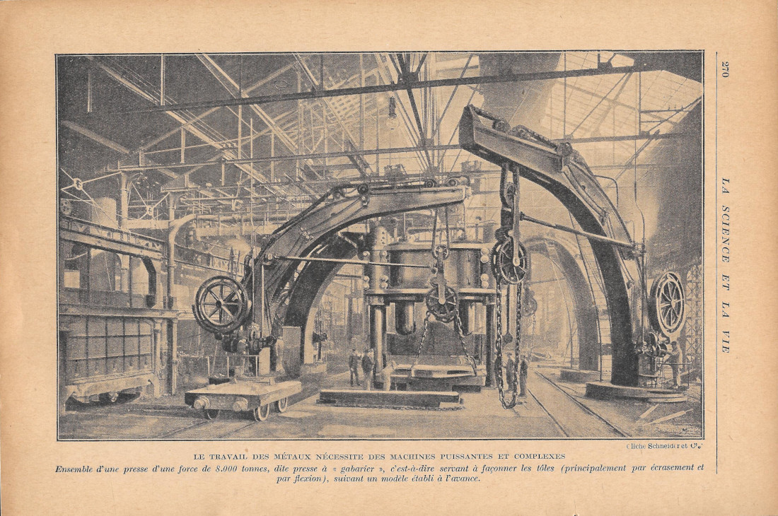 Le travail des métaux nécessite des machines puissantes et complexes …