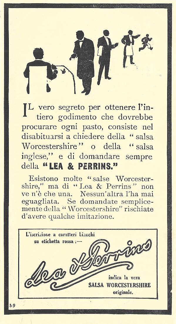 Lea &amp; Perrins, salsa Worcestershire. Advertising 1914