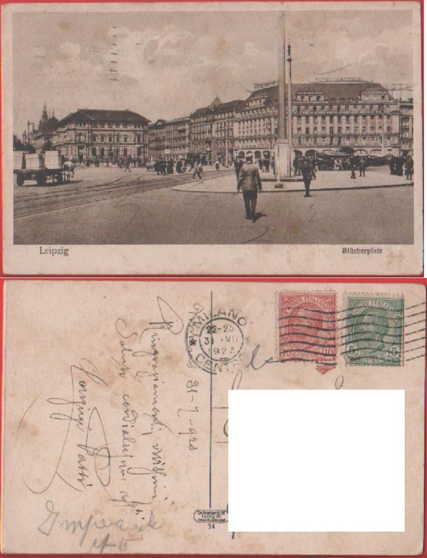 Leipzig / Lipsia (GER). Blucherplatz. Viaggiata 1923. Animata