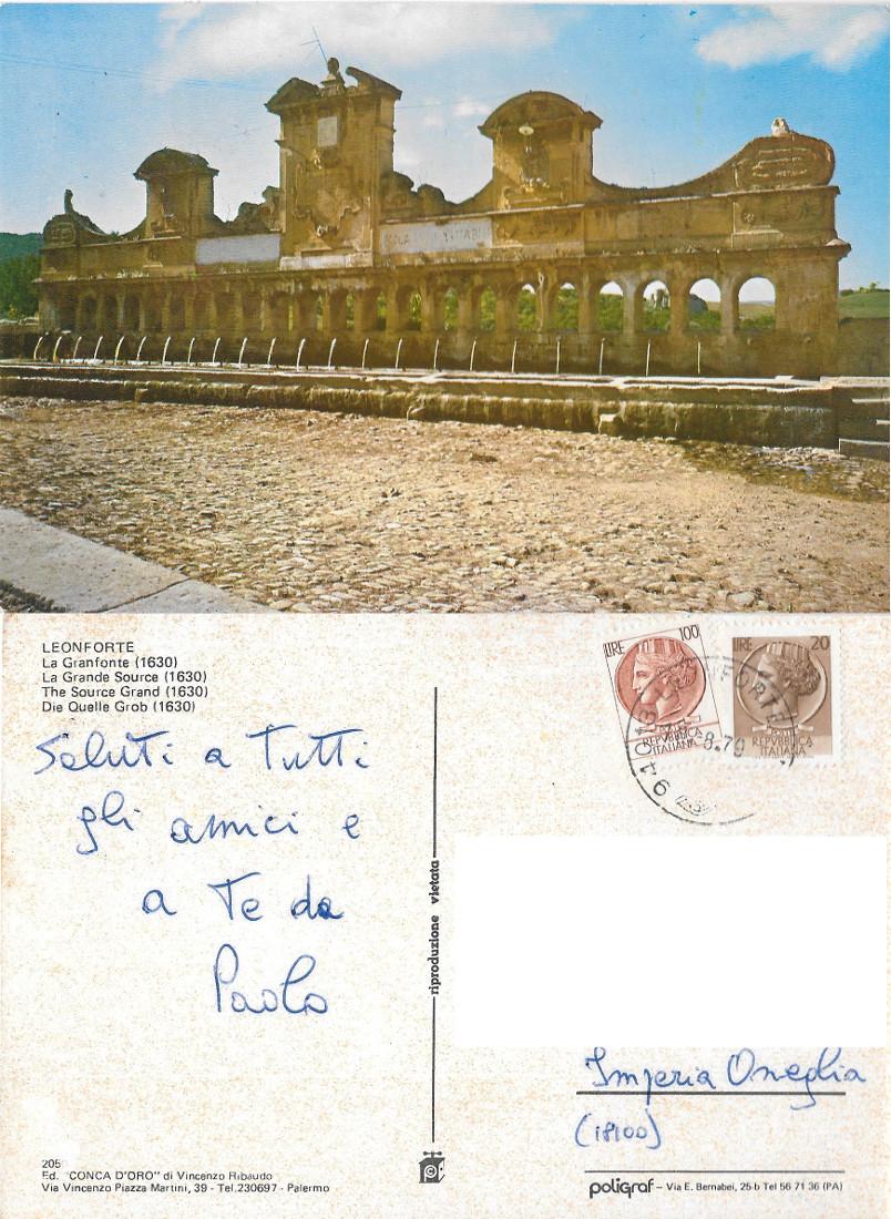 Leonforte (EN). La Granfonte. Viaggiata 1970