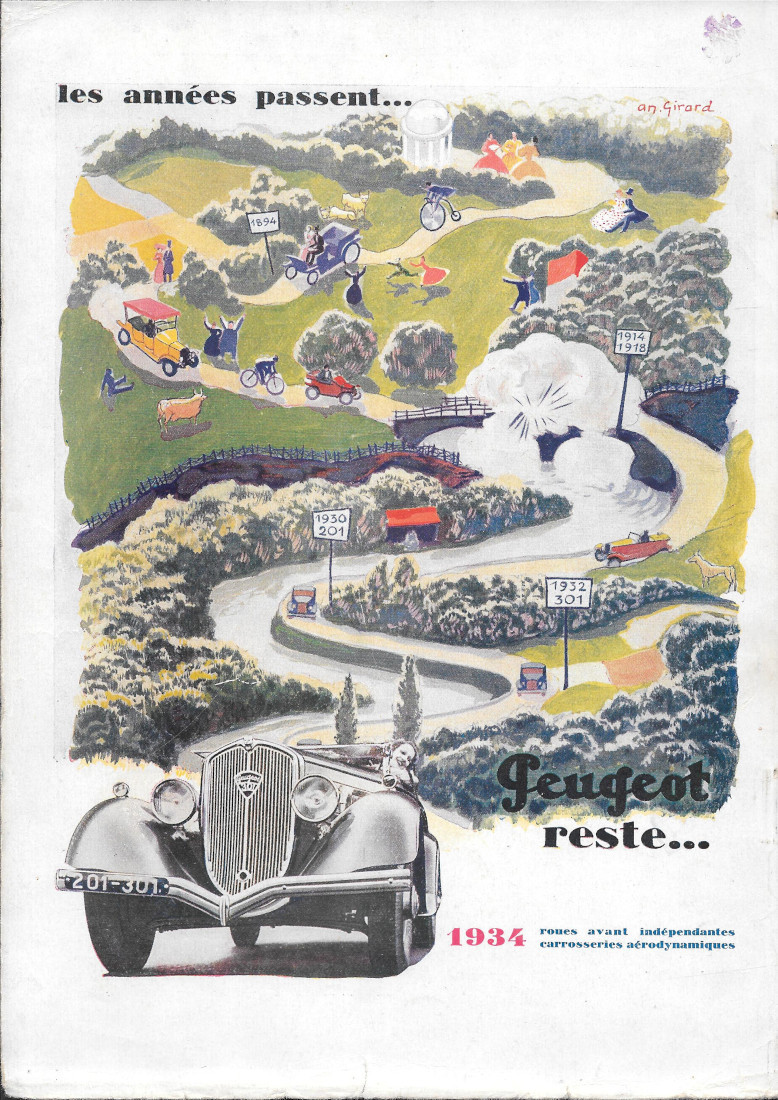 Les année passet... Peugeot reste .... - Advertising 1934