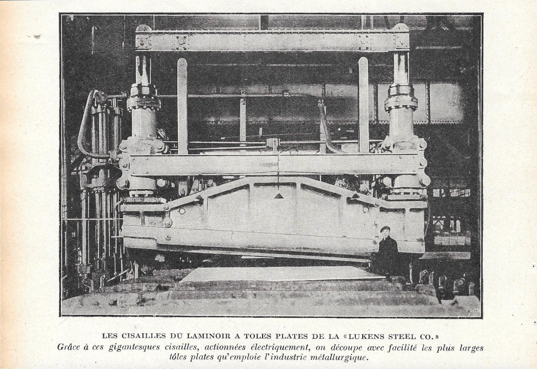 Les cisailles du laminoir a toles de la Lukens Steel …