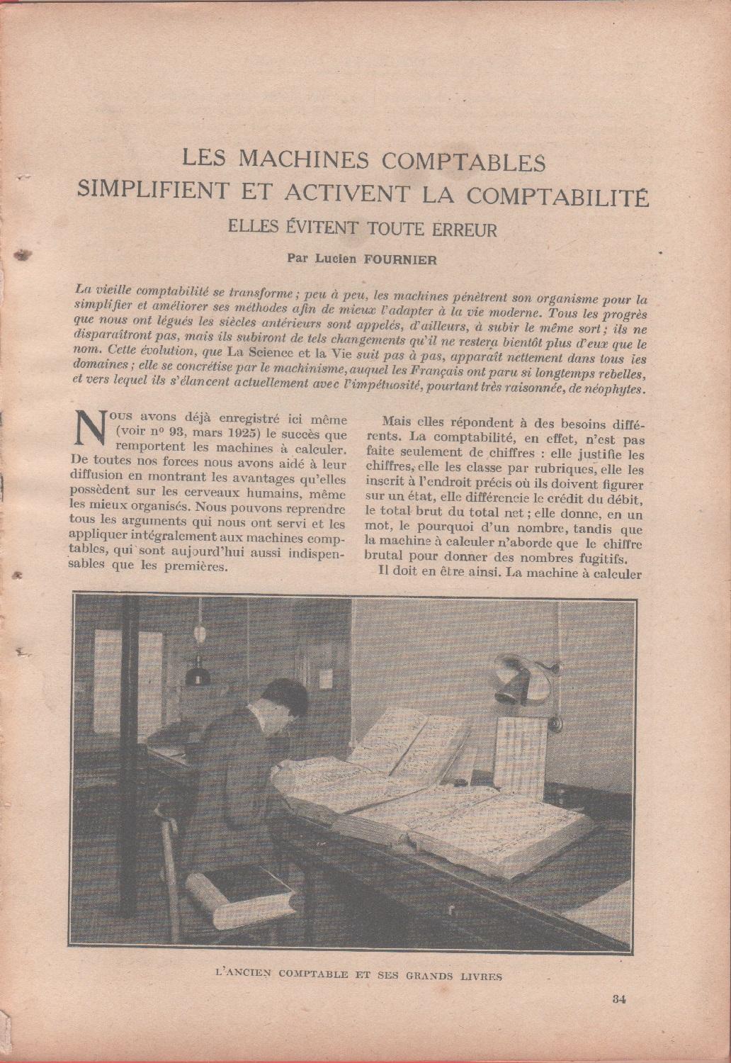 Les machines comptables simplifient... da La science et la vie. …