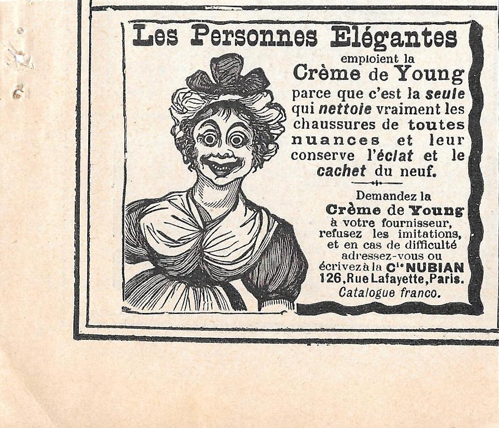 Les personnes elegantes emplolent la Crème de Youg. Pubblicita 1906