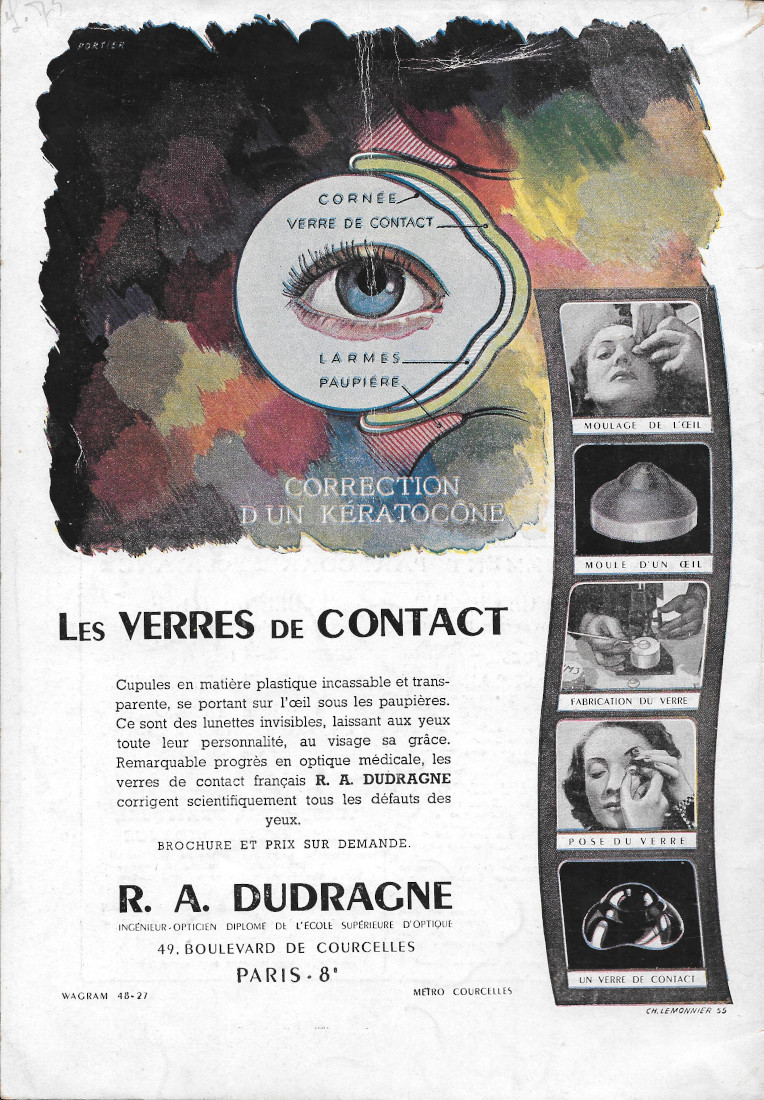Les Verres de Contact RA Dudragne - Advertising 1946