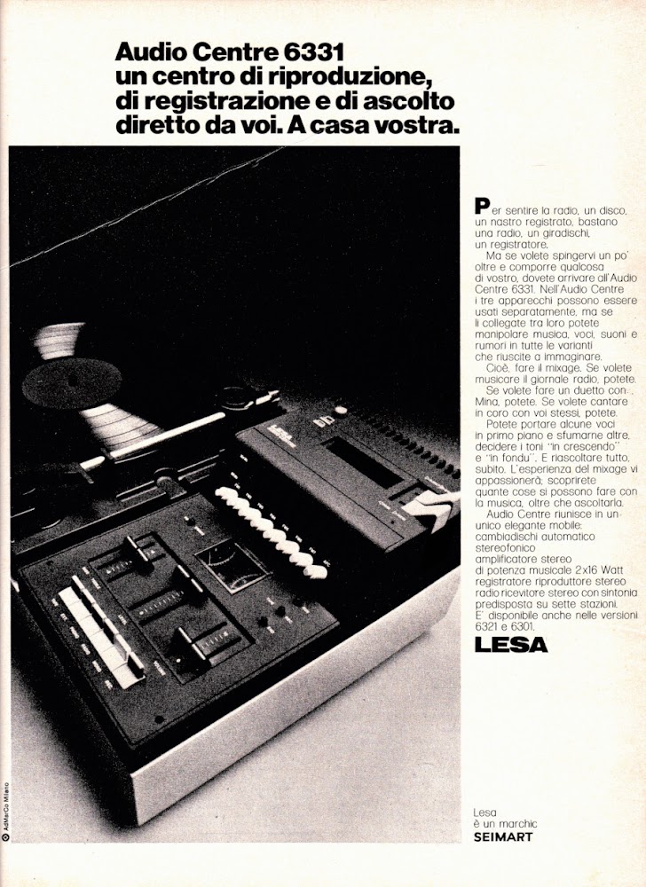 Lesa Audio Centre 6331. Advertising 1974