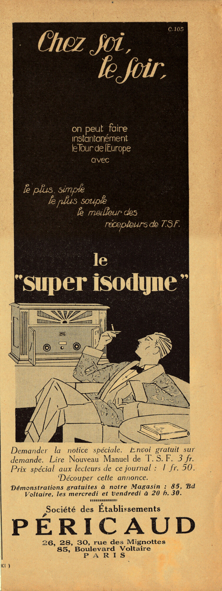 LeSuper Isodyne Pericaud. Advertising 1927