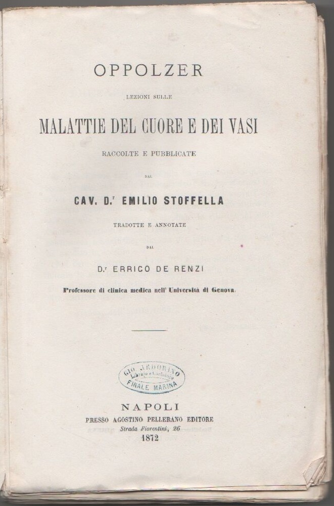 Lezioni sulle malattie del cuore e dei vasi. Patologia speciale …