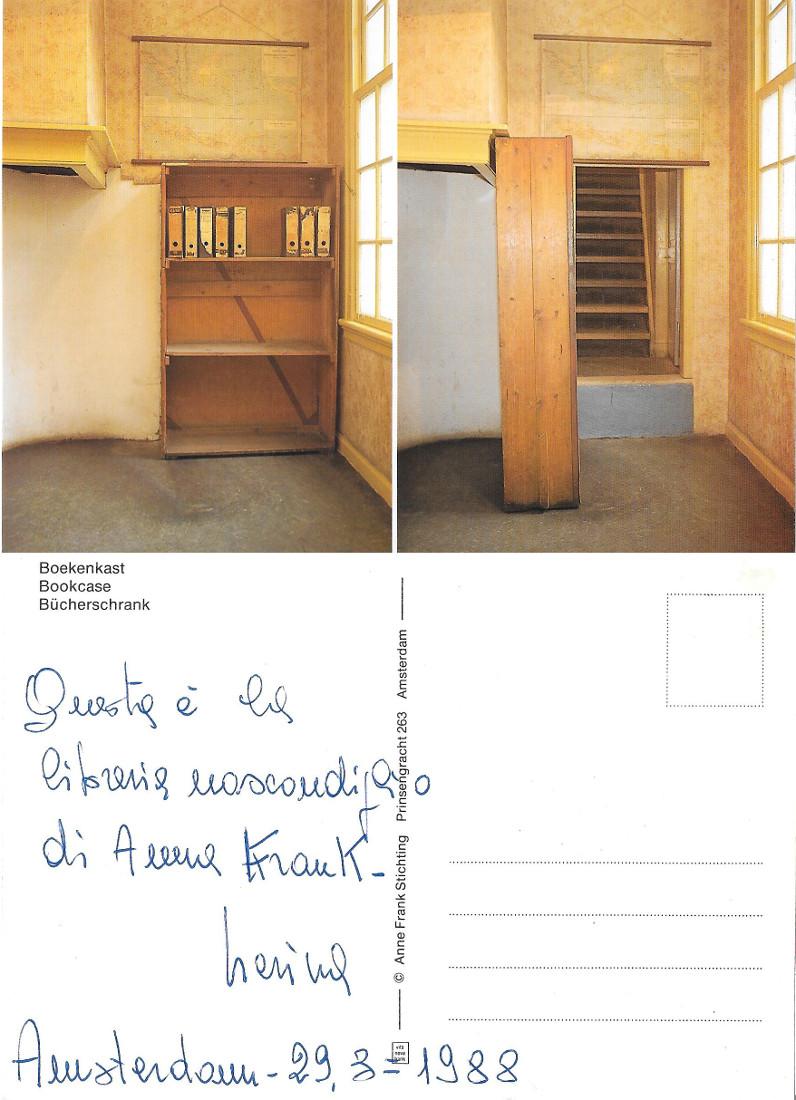 Libreria nascondiglio di Anna Frank. Viaggiata in busta, datata 1988