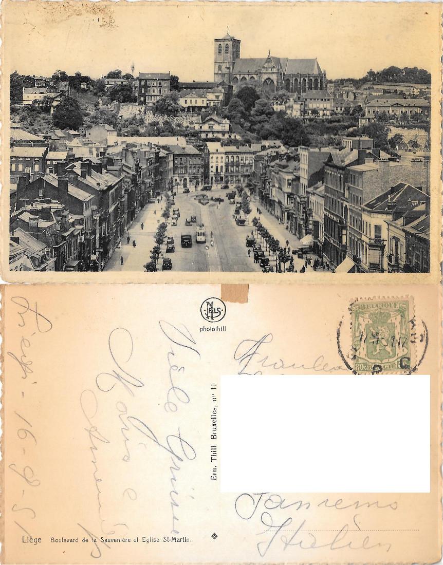 Liegi. Boulevard de la Sauvenière et Eglise Saint-Martin. Viaggiata
