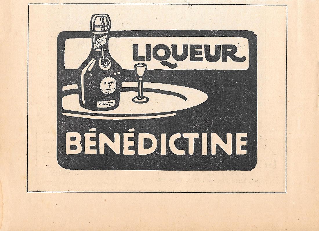 Liqueur Benedictine. Pubblicita 1923